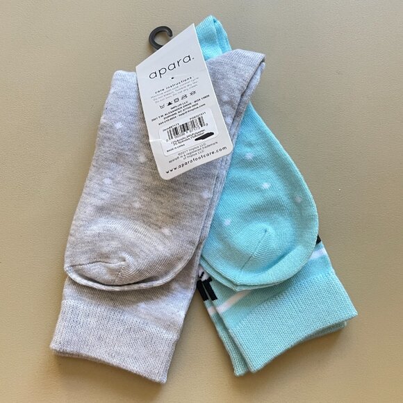 New Apara Socks Set of 2 Pair Blue Snowman Gray Winter Christmas Holiday NWT - Picture 3 of 4
